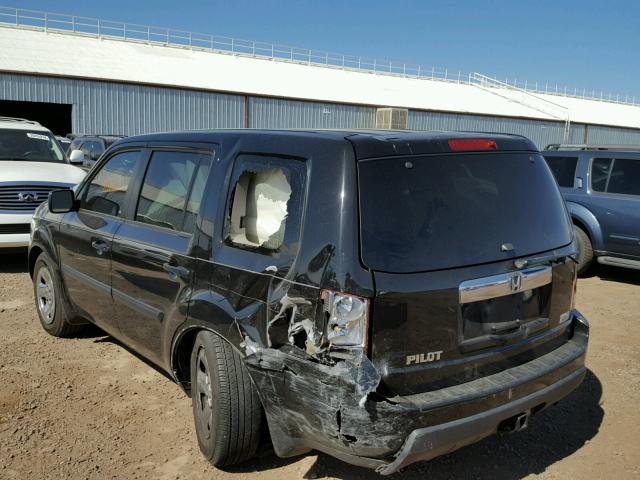 5FNYF3H25AB004864 - 2010 HONDA PILOT LX BLACK photo 3