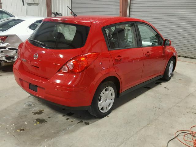 3N1BC1CP2AL466826 - 2010 NISSAN VERSA S RED photo 4