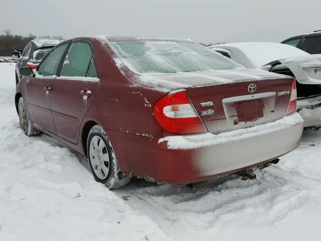 4T1BE32K72U015418 - 2002 TOYOTA CAMRY LE RED photo 3