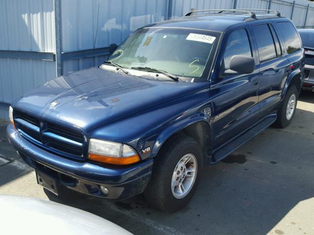 1B4HR28Z8YF280554 - 2000 DODGE DURANGO BLUE photo 2