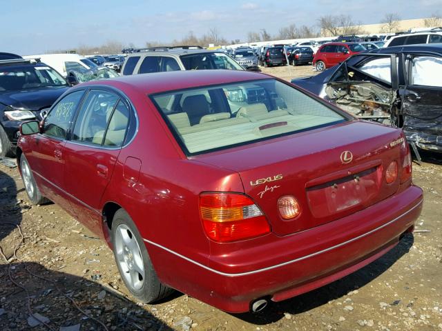 JT8BD68S0W0045193 - 1998 LEXUS GS 300 RED photo 3