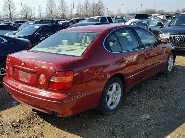 JT8BD68S0W0045193 - 1998 LEXUS GS 300 RED photo 4