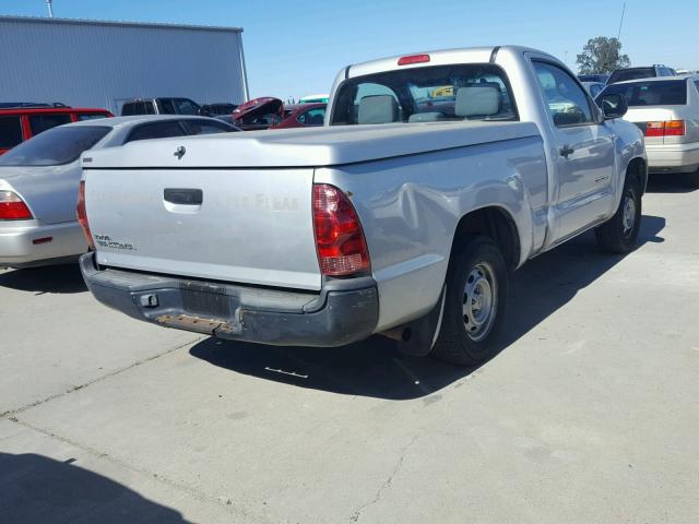 5TENX22N26Z208881 - 2006 TOYOTA TACOMA SILVER photo 4