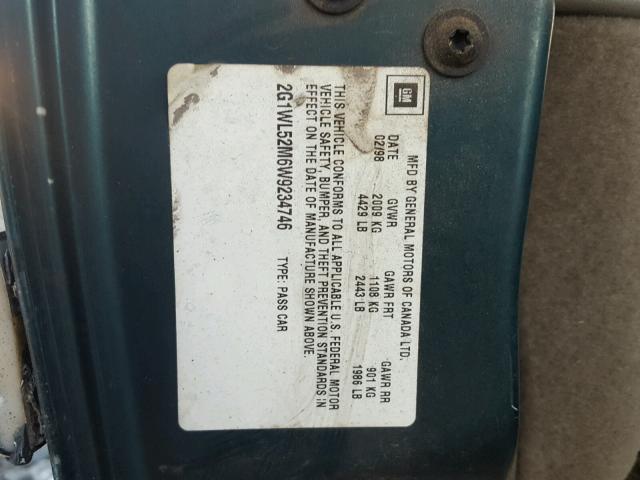2G1WL52M6W9234746 - 1998 CHEVROLET LUMINA BAS 绿色 照片 10