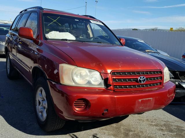 JTEGD21A530063844 - 2003 TOYOTA HIGHLANDER RED photo 1