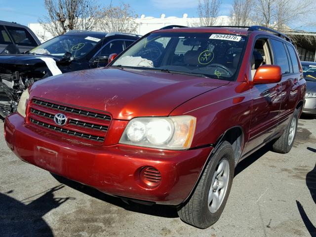 JTEGD21A530063844 - 2003 TOYOTA HIGHLANDER RED photo 2