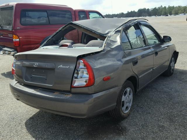 KMHCG45G3YU131896 - 2000 HYUNDAI ACCENT GL GRAY photo 4