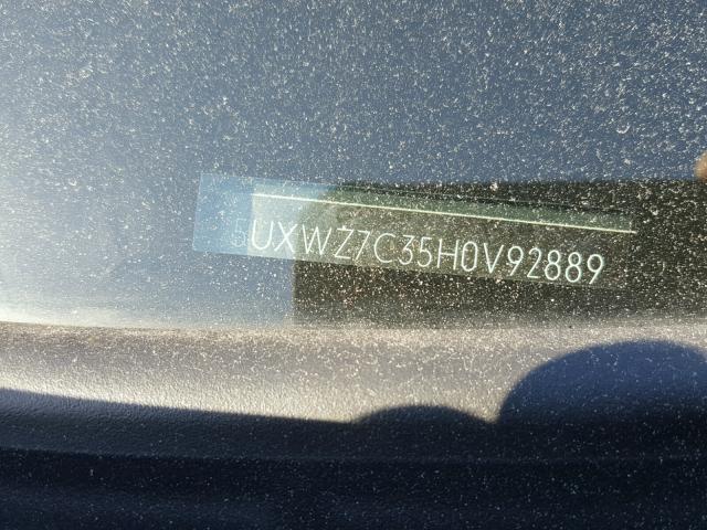 5UXWZ7C35H0V92889 - 2017 BMW X3 SDRIVE2 Күміс фото 10