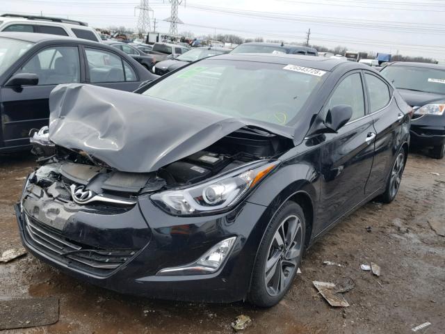 KMHDH4AE6EU033026 - 2014 HYUNDAI ELANTRA SE BLACK photo 2