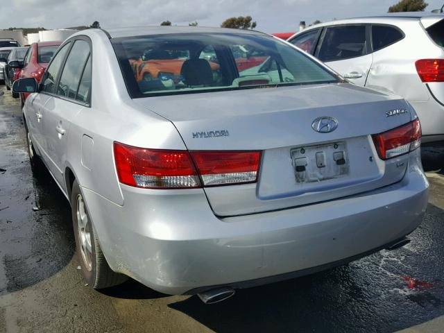 5NPEU46F06H105713 - 2006 HYUNDAI SONATA GLS SILVER photo 3