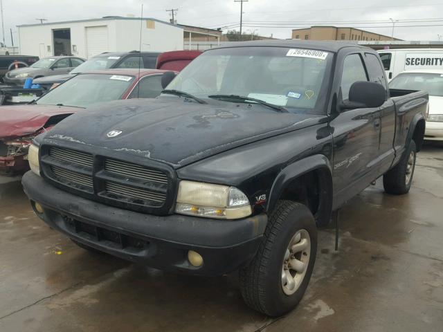 1B7GG22N3YS572940 - 2000 DODGE DAKOTA BLACK photo 2