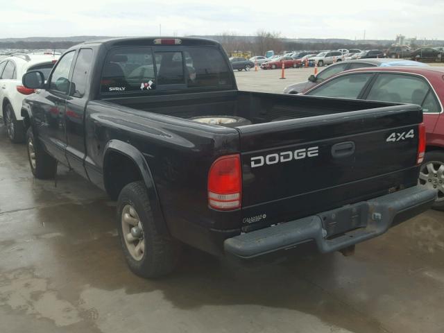 1B7GG22N3YS572940 - 2000 DODGE DAKOTA BLACK photo 3