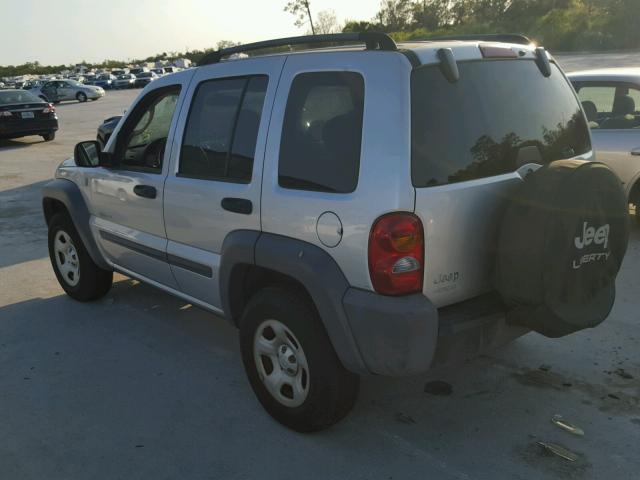 1J4GL48K44W242158 - 2004 JEEP LIBERTY SP SILVER photo 3