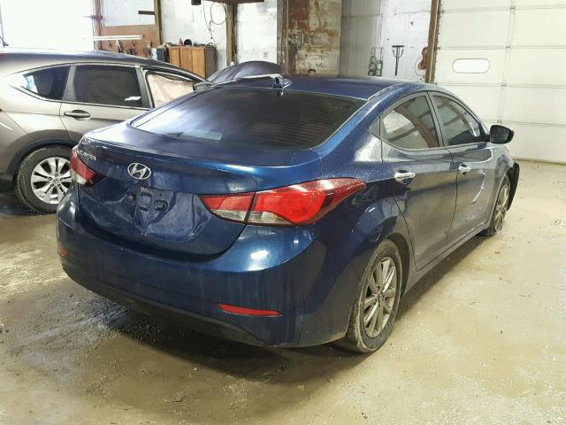 5NPDH4AE5GH701352 - 2016 HYUNDAI ELANTRA SE BLUE photo 4