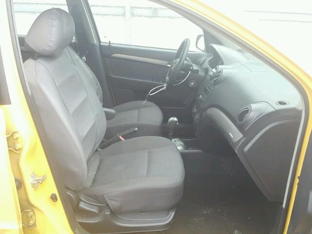 KL1TD56697B163651 - 2007 CHEVROLET AVEO BASE YELLOW photo 5