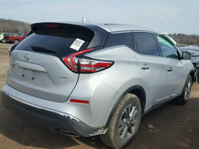 5N1AZ2MH7HN133175 - 2017 NISSAN MURANO S SILVER photo 4