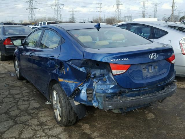 KMHDH4AE6DU990190 - 2013 HYUNDAI ELANTRA GL BLUE photo 3