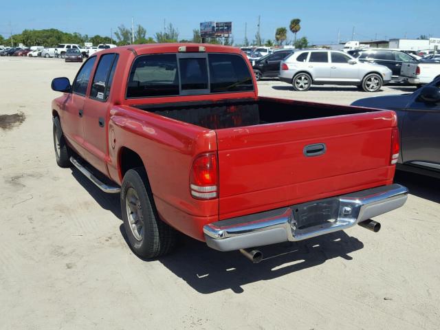 1B7HL2AX01S292210 - 2001 DODGE DAKOTA QUA RED photo 3