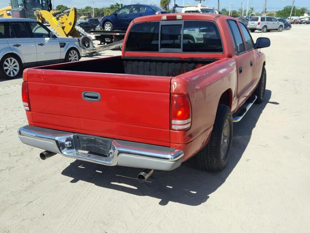 1B7HL2AX01S292210 - 2001 DODGE DAKOTA QUA RED photo 4