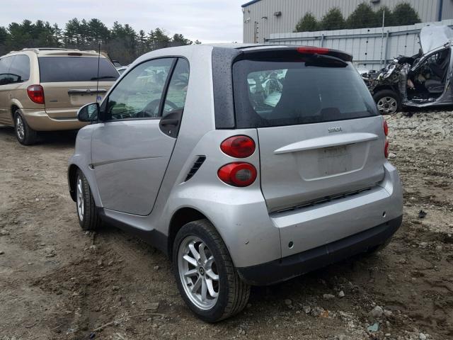 WMEEJ31X09K213307 - 2009 SMART FORTWO SILVER photo 3