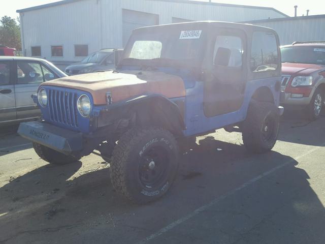 1J4FA29P92P761309 - 2002 JEEP WRANGLER / BLUE photo 2