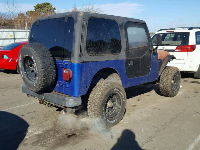 1J4FA29P92P761309 - 2002 JEEP WRANGLER / BLUE photo 4