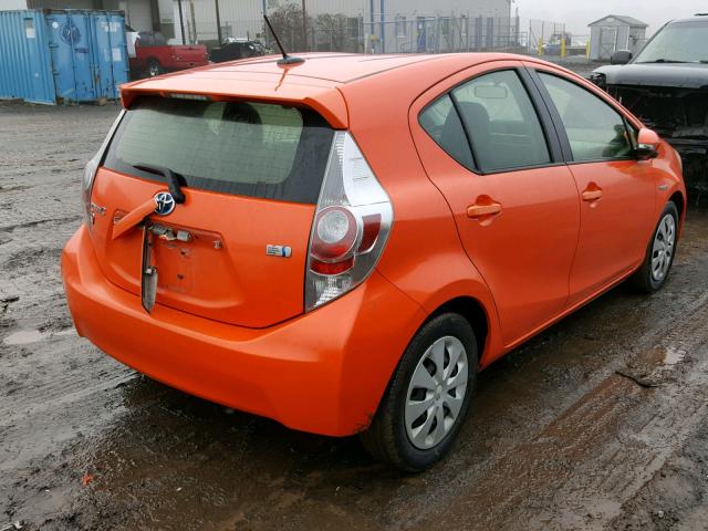 JTDKDTB30C1012296 - 2012 TOYOTA PRIUS C ORANGE photo 4