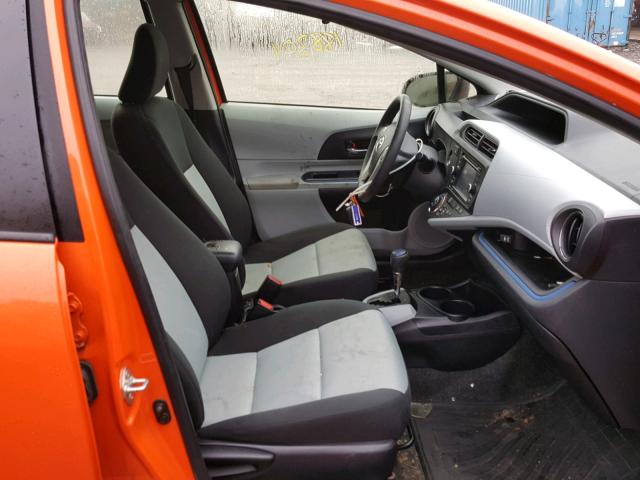 JTDKDTB30C1012296 - 2012 TOYOTA PRIUS C ORANGE photo 5