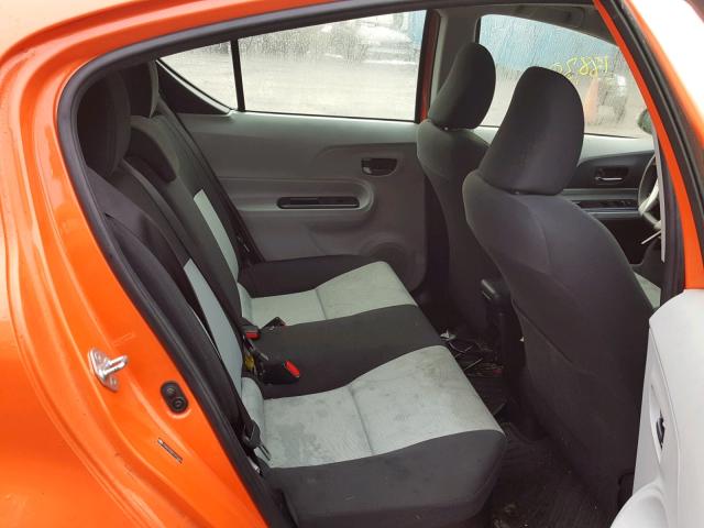 JTDKDTB30C1012296 - 2012 TOYOTA PRIUS C ORANGE photo 6