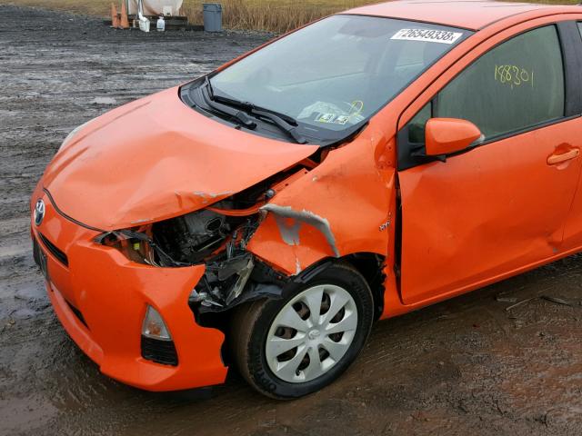 JTDKDTB30C1012296 - 2012 TOYOTA PRIUS C ORANGE photo 9