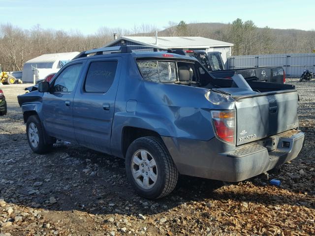 2HJYK16586H556093 - 2006 HONDA RIDGELINE BLUE photo 3