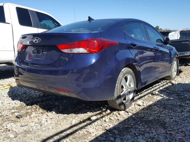 5NPDH4AE4CH078607 - 2012 HYUNDAI ELANTRA GL BLUE photo 4