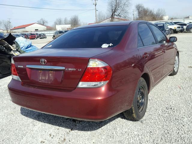 4T1BE32K76U160867 - 2006 TOYOTA CAMRY LE MAROON photo 4