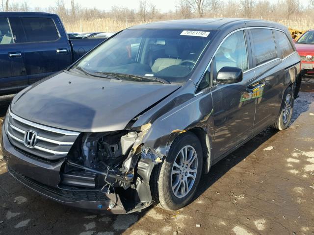 5FNRL5H69CB088881 - 2012 HONDA ODYSSEY EX GRAY photo 2