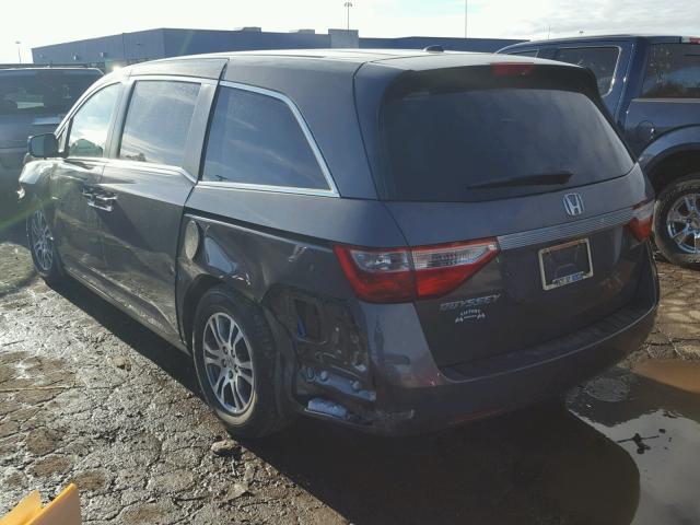 5FNRL5H69CB088881 - 2012 HONDA ODYSSEY EX GRAY photo 3