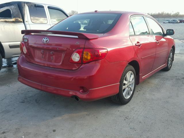 1NXBU40E99Z078844 - 2009 TOYOTA COROLLA BA RED photo 4