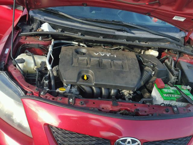 1NXBU40E99Z078844 - 2009 TOYOTA COROLLA BA RED photo 7