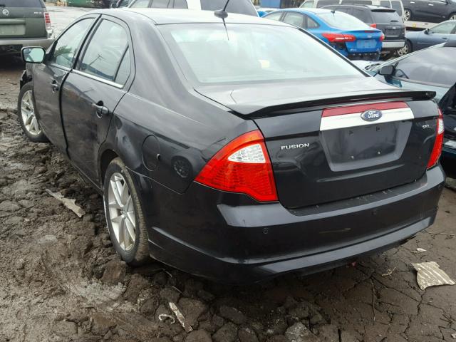 3FAHP0JA4BR167119 - 2011 FORD FUSION SEL BLACK photo 3