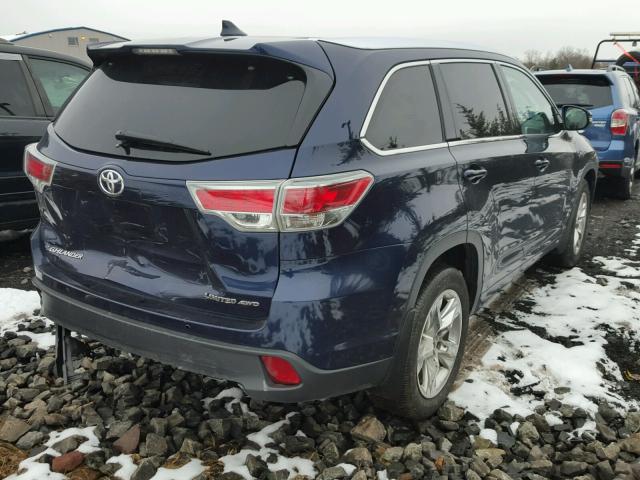 5TDDKRFH7GS285364 - 2016 TOYOTA HIGHLANDER BLUE photo 4