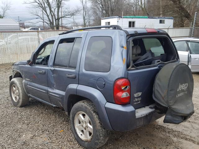 1J4GL58K22W330760 - 2002 JEEP LIBERTY LI BLUE photo 3