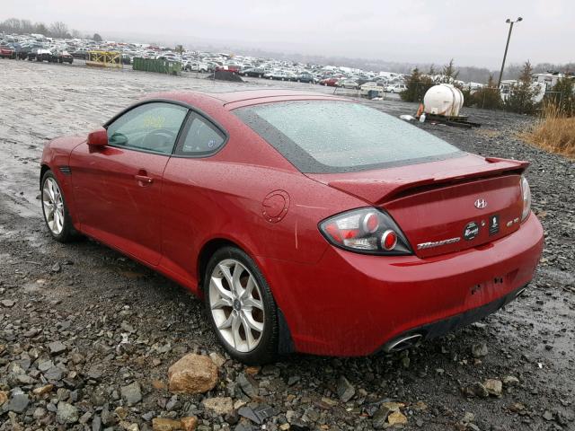 KMHHN66F57U256362 - 2007 HYUNDAI TIBURON GT RED photo 3