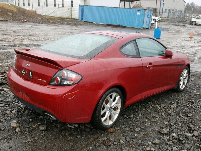 KMHHN66F57U256362 - 2007 HYUNDAI TIBURON GT RED photo 4