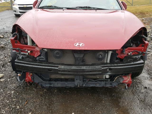 KMHHN66F57U256362 - 2007 HYUNDAI TIBURON GT RED photo 9