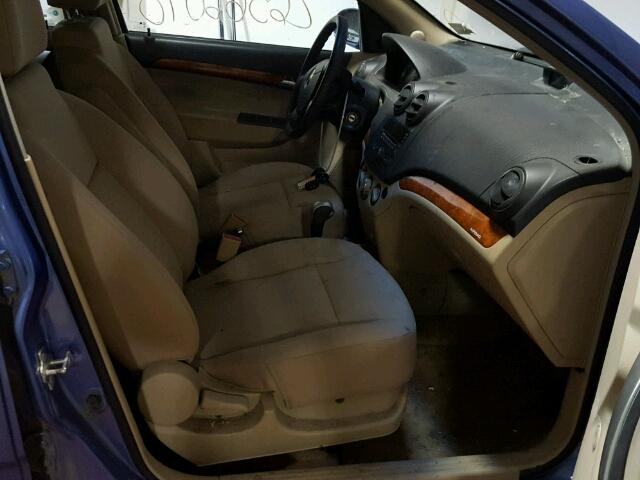 KL1TD66E69B616706 - 2009 CHEVROLET AVEO LS BLUE photo 5