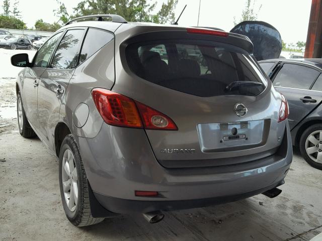 JN8AZ18U09W015393 - 2009 NISSAN MURANO S GRAY photo 3