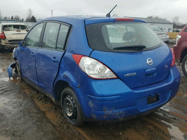 3N1BC13E67L434436 - 2007 NISSAN VERSA S BLUE photo 3