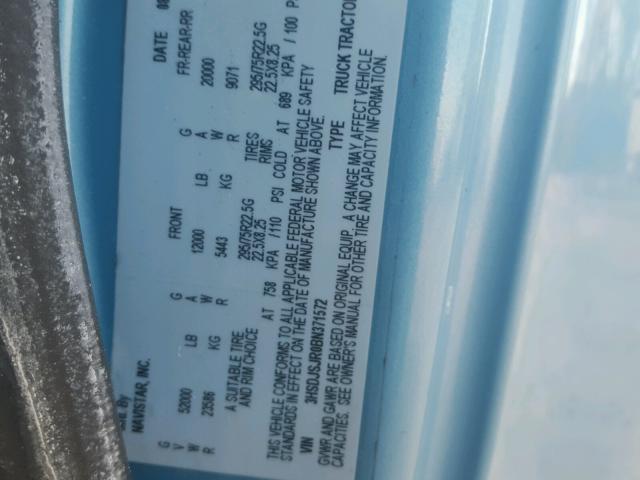 3HSDJSJR0BN371572 - 2011 INTERNATIONAL PROSTAR أزرق صورة 10