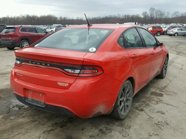 1C3CDFAA7GD625031 - 2016 DODGE DART SE RED photo 4