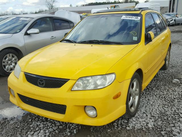 JM1BJ245221558937 - 2002 MAZDA PROTEGE PR YELLOW photo 2