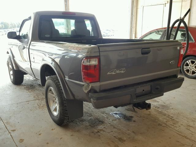 1FTYR11U75PA79634 - 2005 FORD RANGER GRAY photo 3